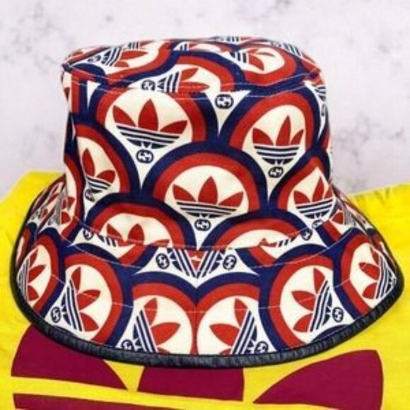 NWT Gucci x Adidas Bucket Hat Red/Blue Size M - Picture 3 of 4
